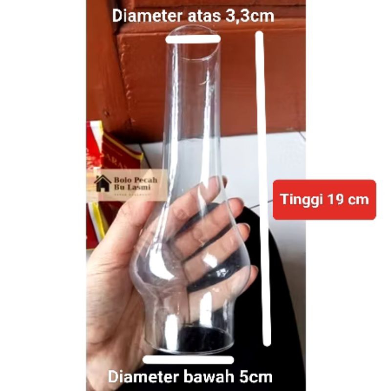 Semprong Kaca BAGONG Lampu Teplok SEDANG 5 cm / Semprong Lampu Teplok Minyak Tanah / Semprong Kaca L