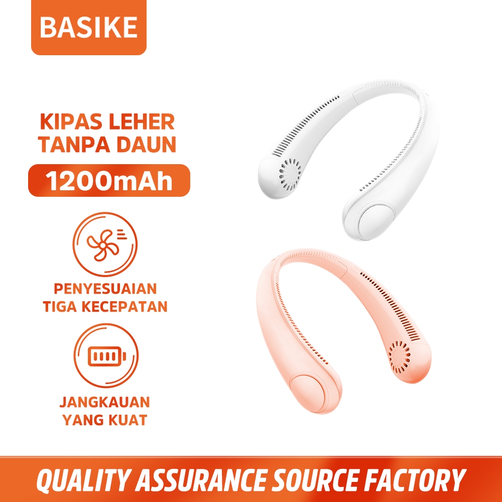 BASIKE Kipas Angin Mini Portable Leher 1200mAh 3 Speed Adjustable Sport Outdoor Fan Gantungan Cooler