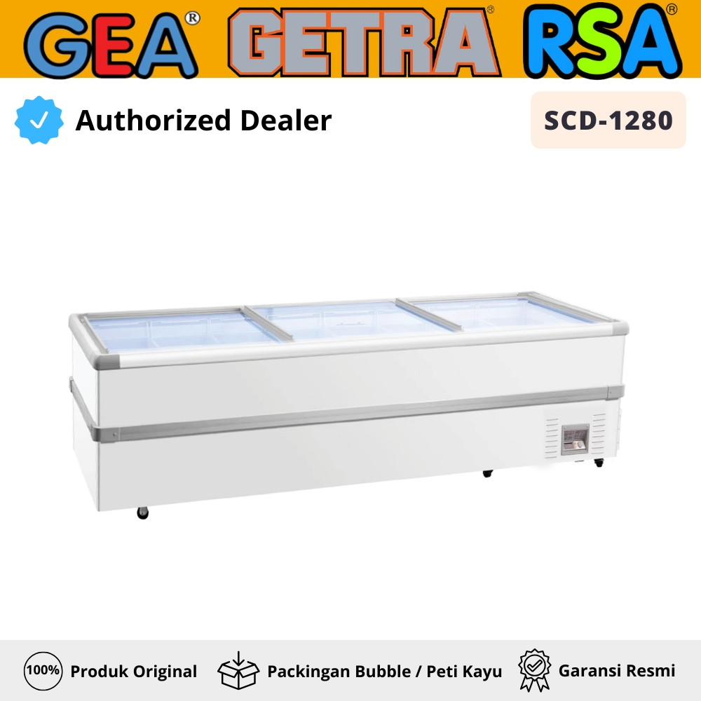 ISLAND FREEZER GEA SCD 1280 SLIDING GLASS FLAT 2 KOMPRESOR ORIGINAL