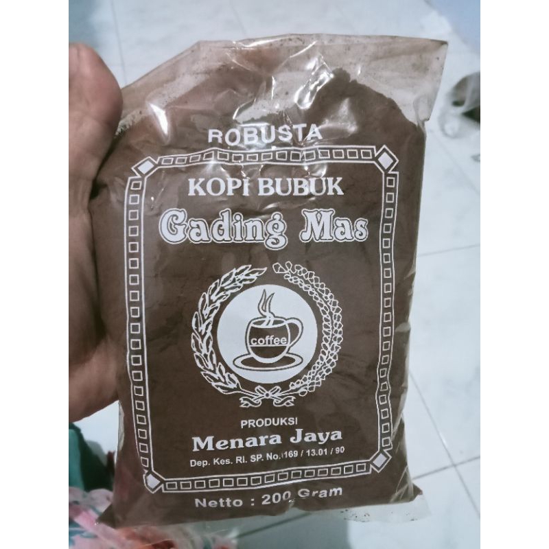 

Robusta Kopi Bubuk Gading Mas Menara Jaya/Kopi Asli Tanpa Campuran