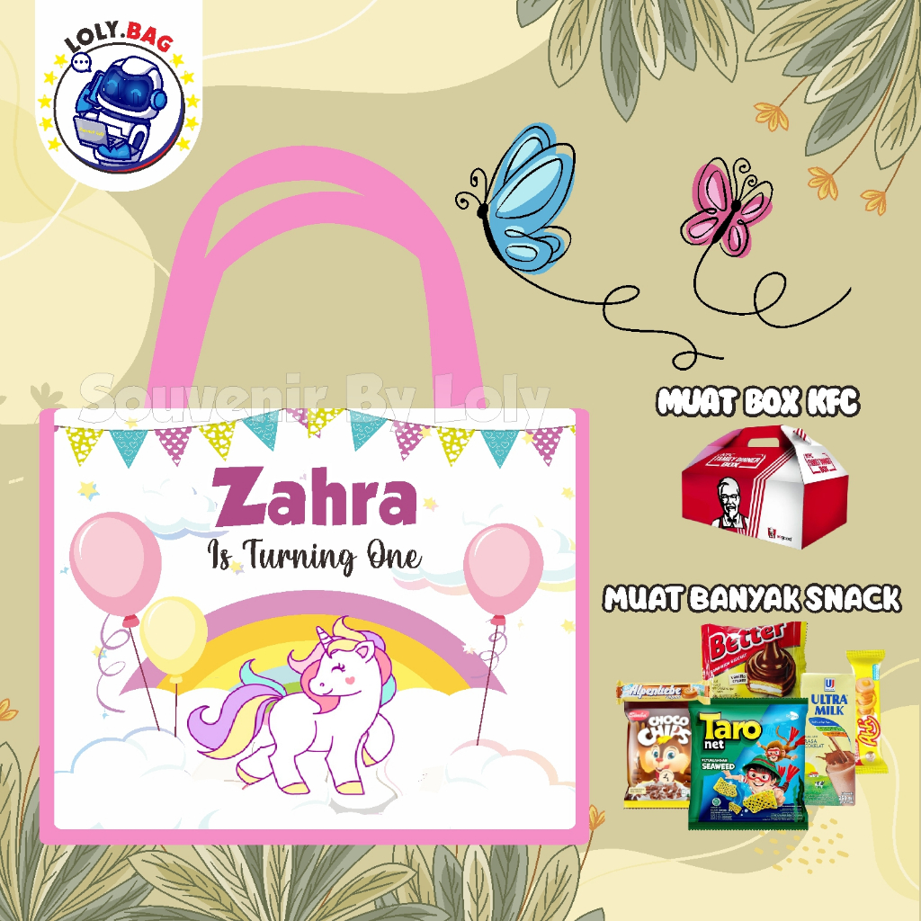 

Tas Ultah / Tas Ulang Tahun Murah/Goodie bag murah/souvenir ultah/Tas tema UNICORN