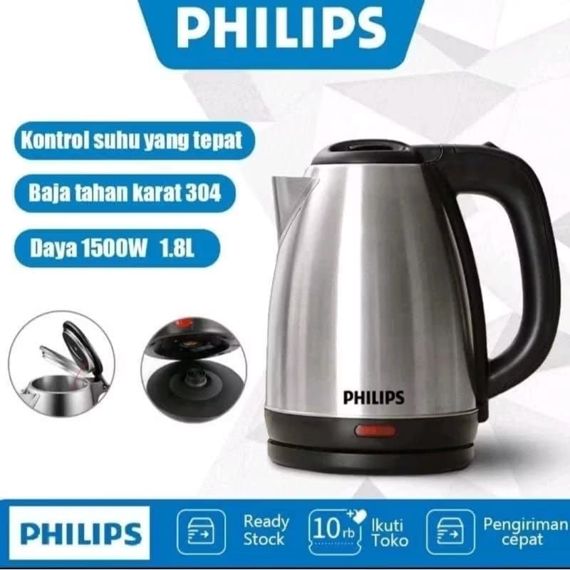 Philips Teko Listrik Air Kettle Listrik Stainless Steel HD9303