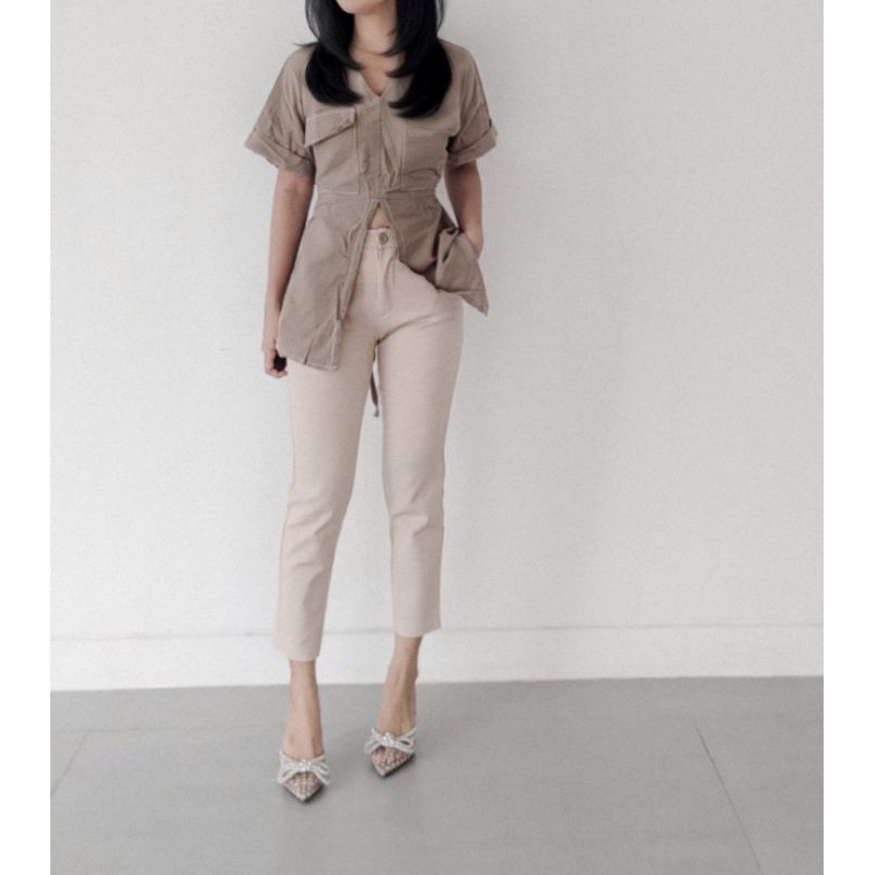 PRELOVED | chokdee CHBO hw 7/8 pants button O celana wanita Tanktop with cup bra tank top knit baju 