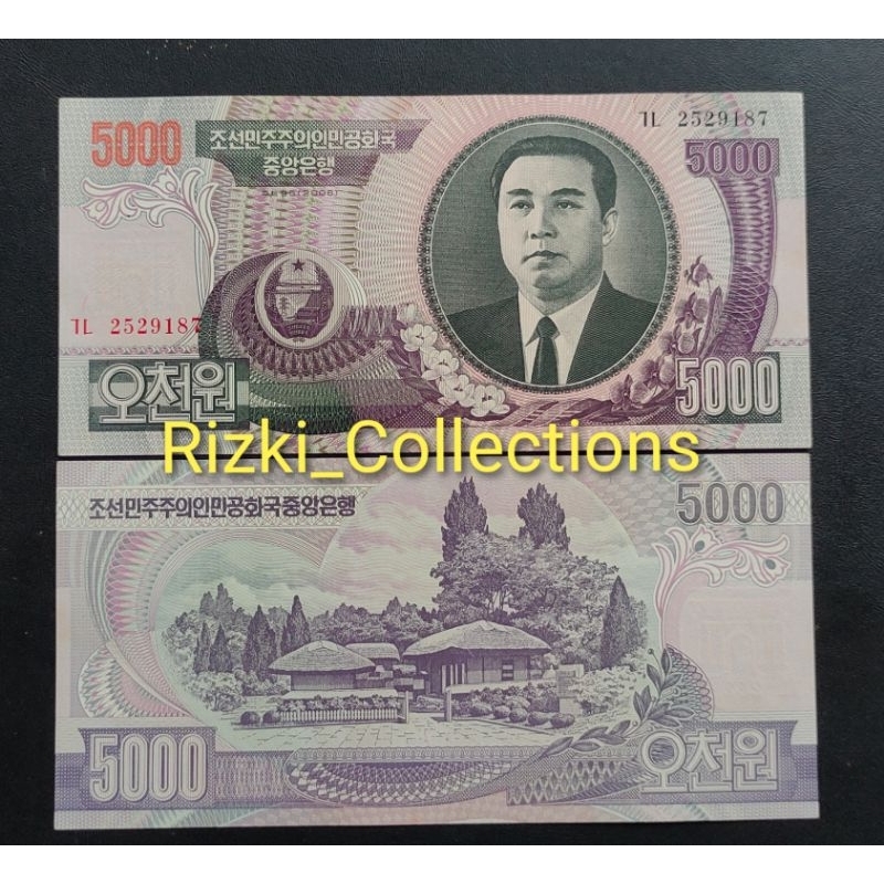 uang asing 5000 won Korea utara