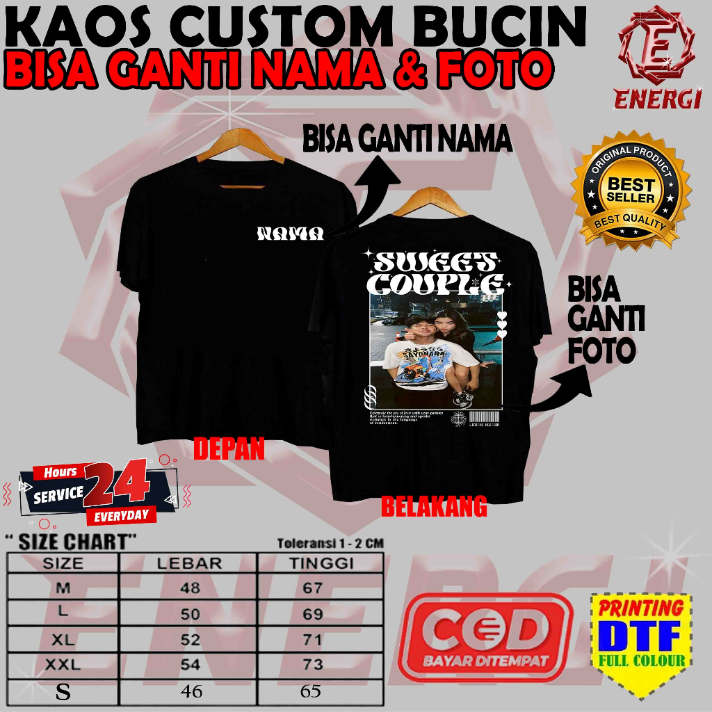KAOS BUCIN COSTUM - KAOS COSTUM AESTHETIC BISA REQUEST NAMA DAN FOTO KAMU - KAOS COSTUM SATUAN - KAO