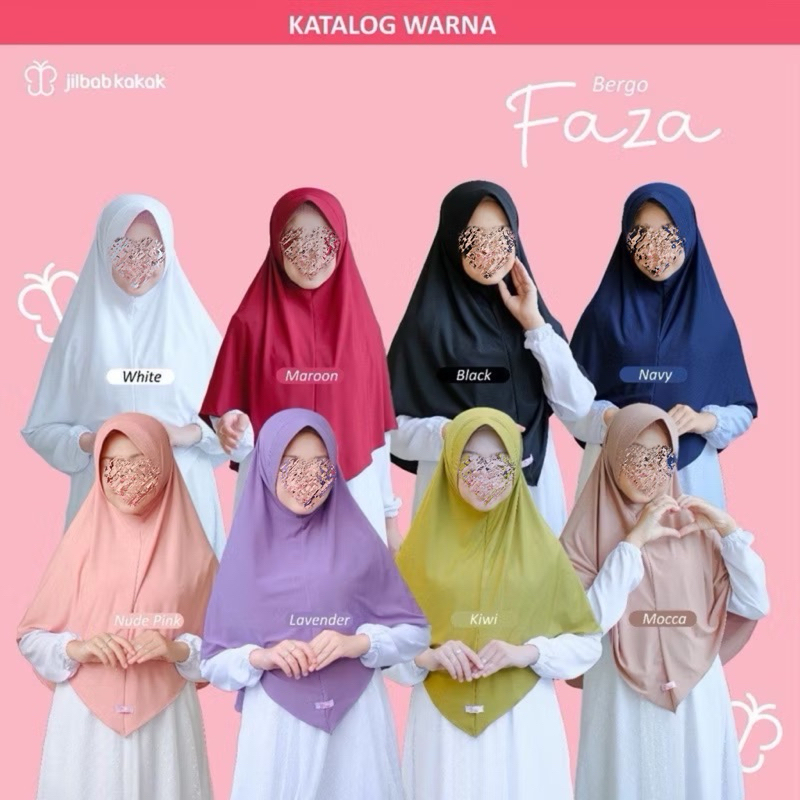 Jilbab Himar Anak Remaja Bergo Faza Jilbab Kakak Anak Perempuan - Kerudung Harian Sekolah Cewek Syar