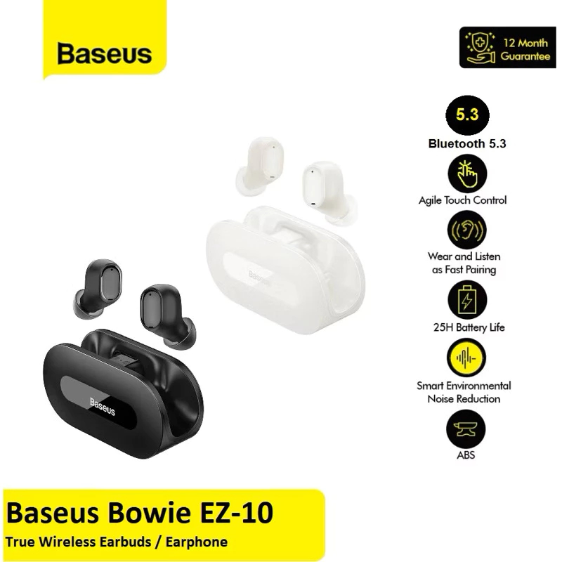Baseus Bowie EZ10 Earphone Bluetooth TWS Earbuds True Wireless Original 100%