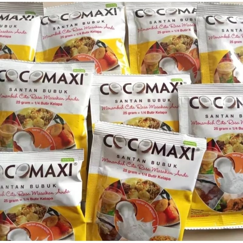 

Cocomaxi santan bubuk 25 gr santan kelapa 1 renteng isi 10 sachet