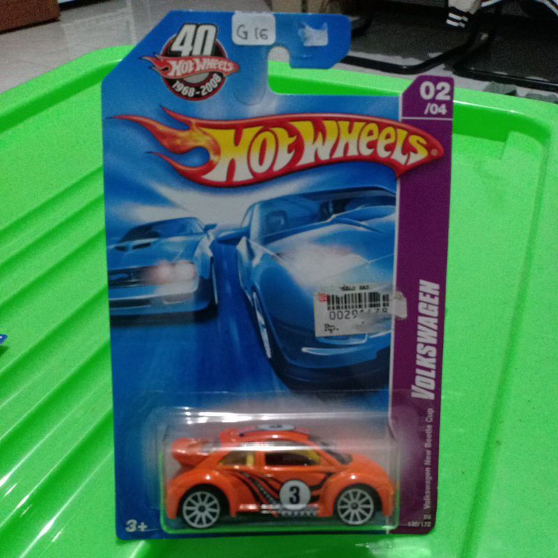 (G16) HOTWHEELS VOLKSWAGEN VW NEW BEETLE CUP ORANGE