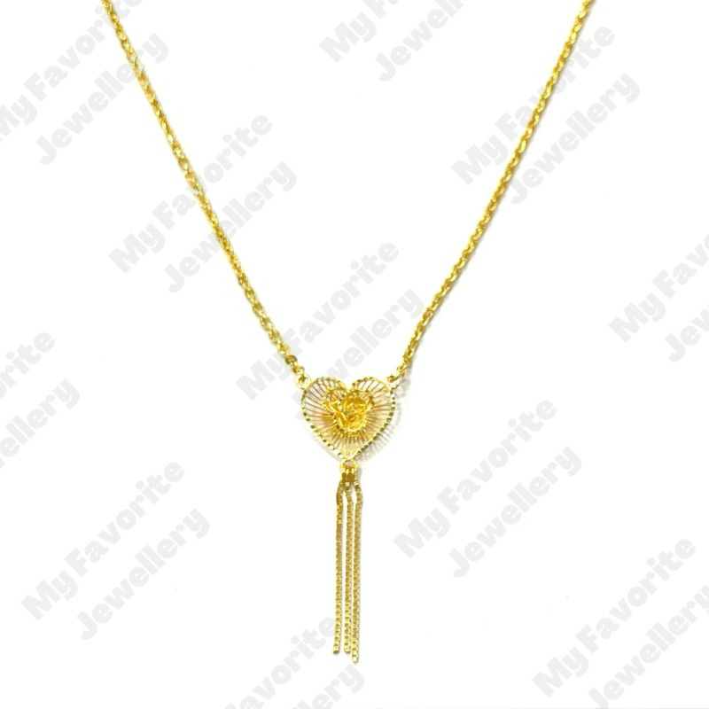 Kalung Fancy Love Rumbai Rumbai 3graman Emas Asli Kadar 700