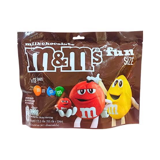 

(SATUAN) M&M Chocolate Fun Size Family Pack Crispy Peanut Milk Shared bag import