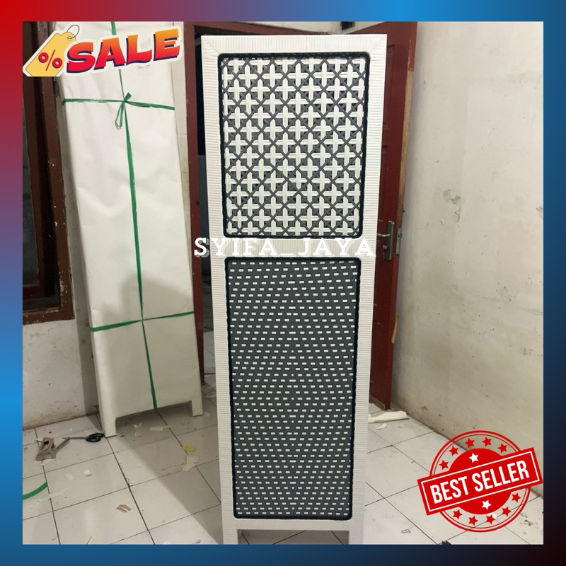 (Tinggi 170cm)Sketsel Rotan Sintetis Pembatas Ruangan Partisi Pemisah Ruangan Ibadah