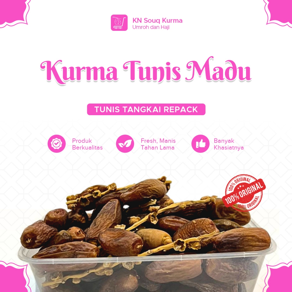 

Kurma Tunis Madu Tangkai Premium - Kurma Manis dan Sehat - Deglet Noor Natural Premium