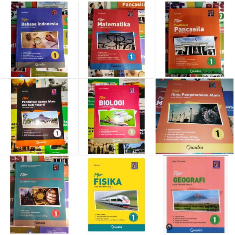 Buku Pijar Quadra SMA Kelas 10 Kurikulum Merdeka (Matematika, BHS. Indonesia, Agama, PKn, IPS, IPA, 