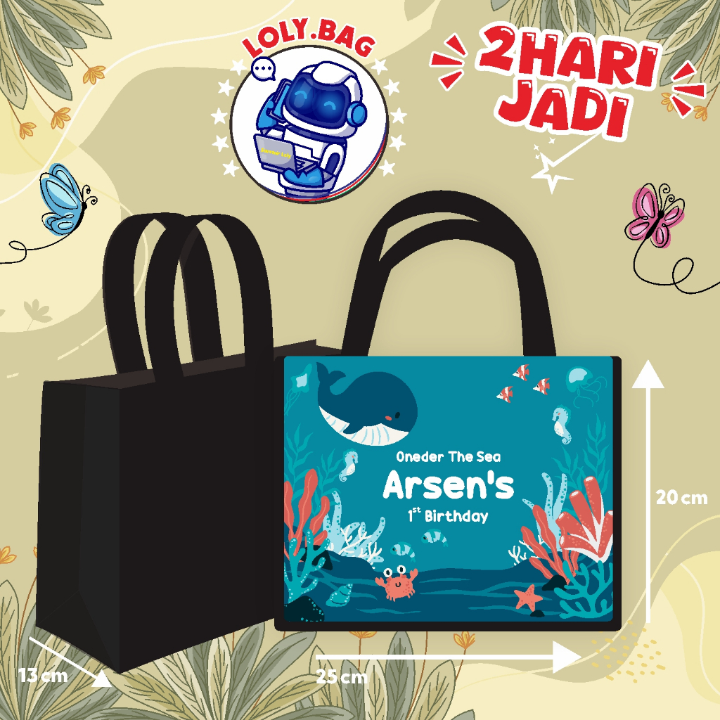 

Tas Ultah / Tas Ulang Tahun Murah/Goodie bag murah/souvenir ultah/Tas tema UNDER SEA/ HEWAN BAWAH LAUT