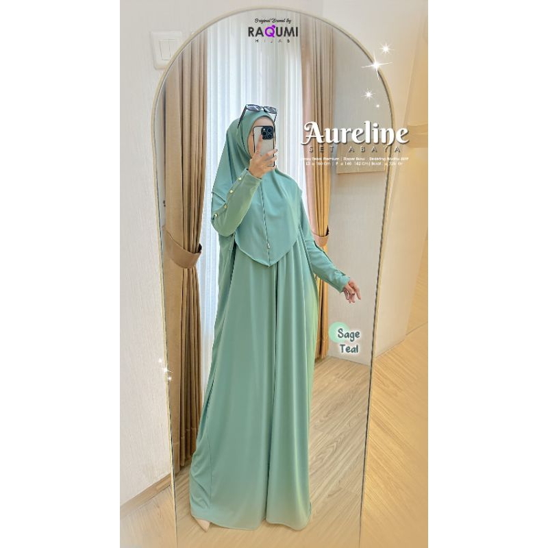AURELINE SET ABAYA | ABAYA RAQUMI HIJAB | SET ABAYA RAQUMI | SET GAMIS LEBARAN 2025