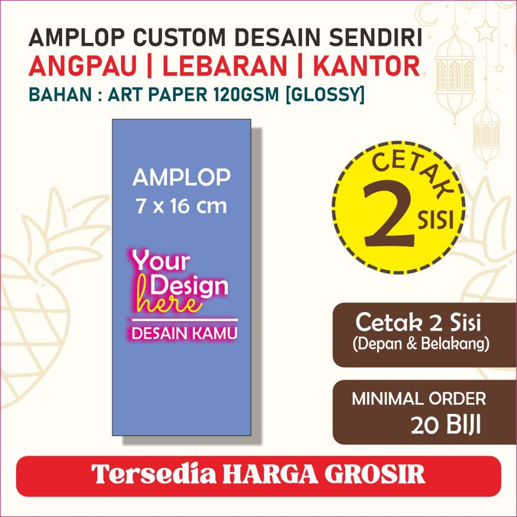 

Amplop Lebaran Amplop Idul Fitri Custom Design Suka Suka | Cetak Amplop Desain dari Pembeli | Amplop Lebaran Angpau Idul Fitri Panjang Bahan Tebal Custom | Amplop Lebaran Custom Foto Nama Ukuran Besar | Amplop Lebaran Besar | Angpau Lebaran Idul Fitri