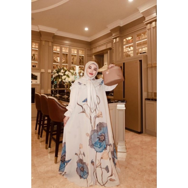 SHELLASAUKIA DRESS FLOWER PRINTING SET HIJAB SEGI EMPAT