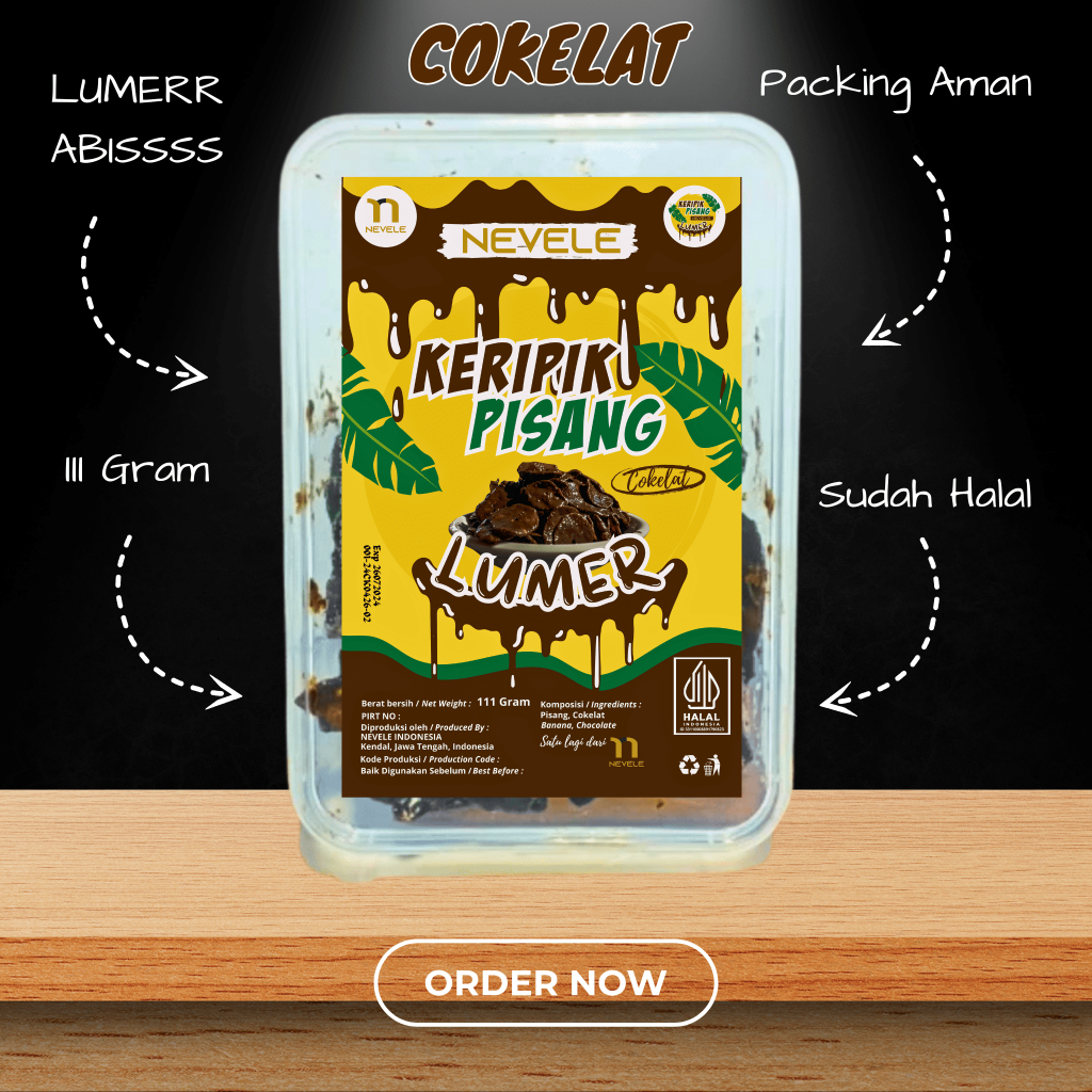 

KERIPIK PISANG LUMER NEVELE RASA COKELAT 111 GRAM