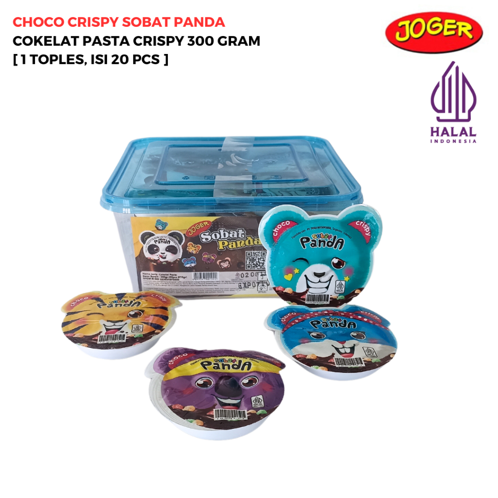 

[HALAL] JOGER COKELAT PASTA CRISPY SOBAT PANDA 300 GR [1 TOPLES, ISI 20 PCS]