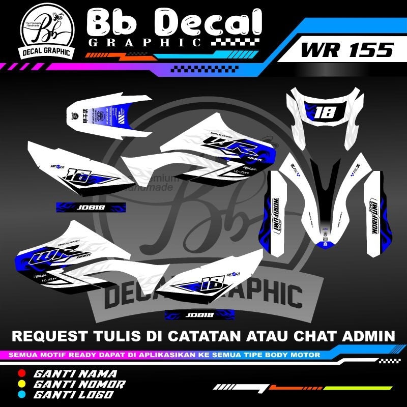 Decal wr155 api stiker wr api decal Yamaha wr bebas request striping wr155 api terbaru