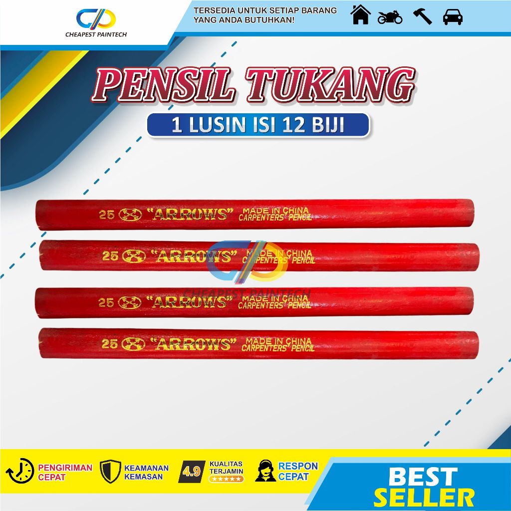 

Pensil Tukang Kayu Carpenter Pencil 1 LUSIN = 12 Bj