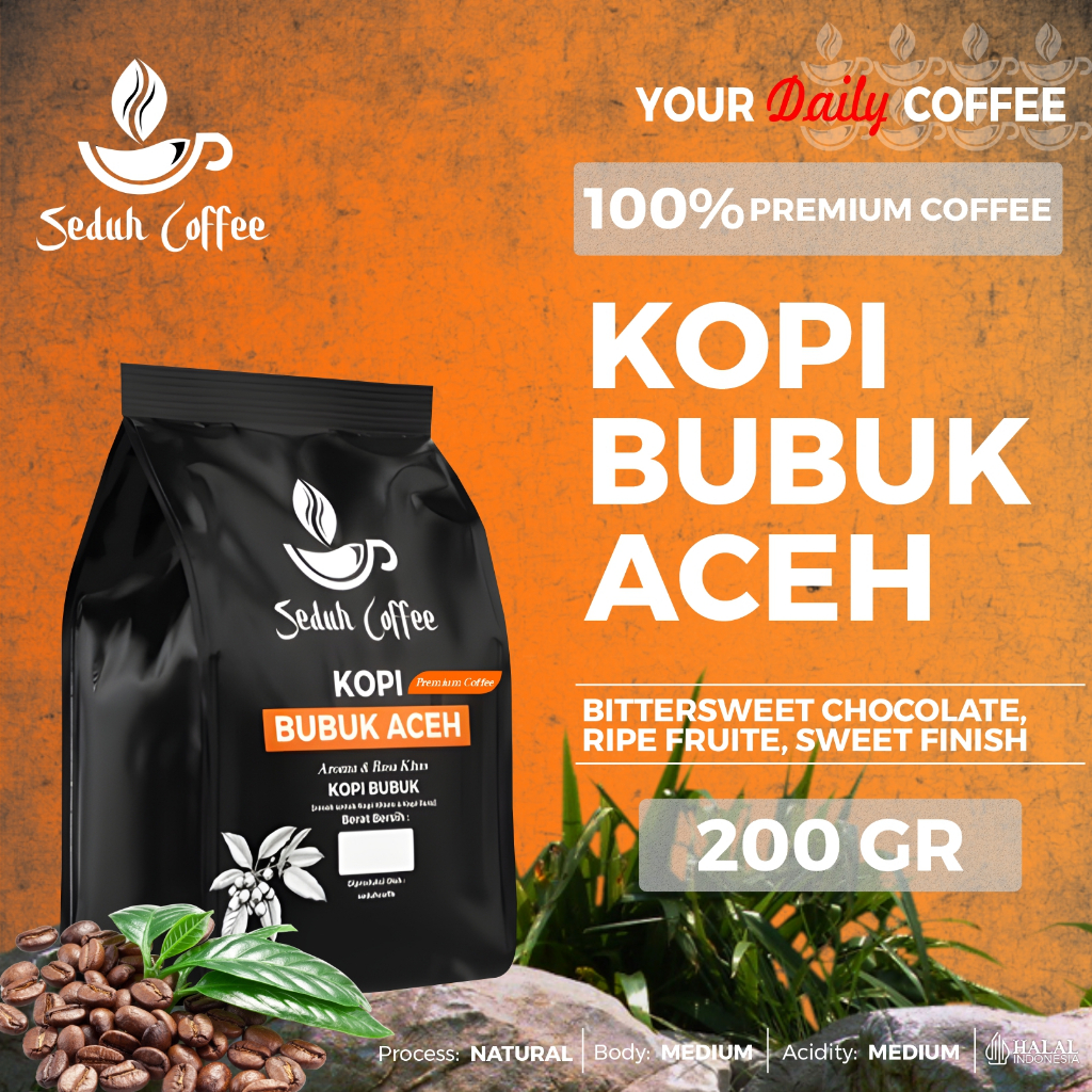 

SEDUH- Bubuk Kopi Bubuk Aceh Aroma & Rasa Khas 200g