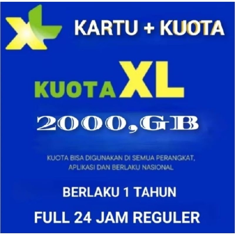 (COD) NOMOR CANTIK XL AXIATA 10 DIGIT FULL UNLIMITED TANPA BATAS BONUS KUOTA 2000GB BISA DIGUNAKAN S