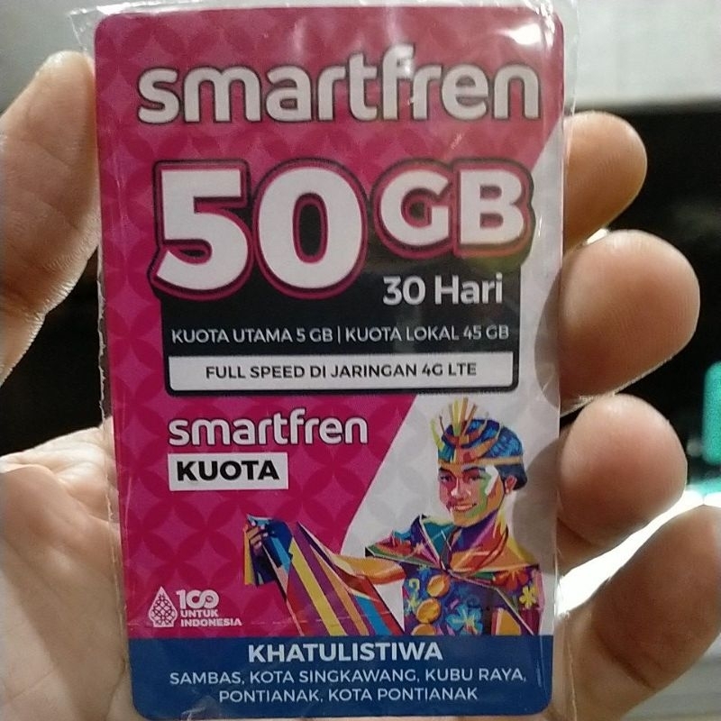 voucher Smartfren 50gb full 24jam sebulan