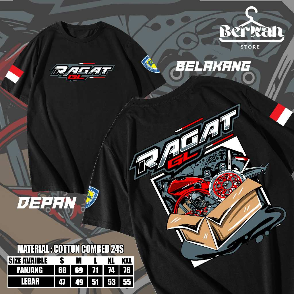 Baju Kaos Atasan Pria Ragat Honda Gank Herex Gl 100 Gl100 Max Pro Distro Original Murah Keren Bahan 