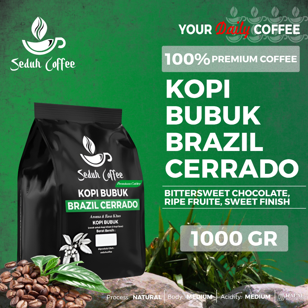 

SEDUH- Bubuk Kopi Bubuk Brazil Cerrado Premium 1000gr