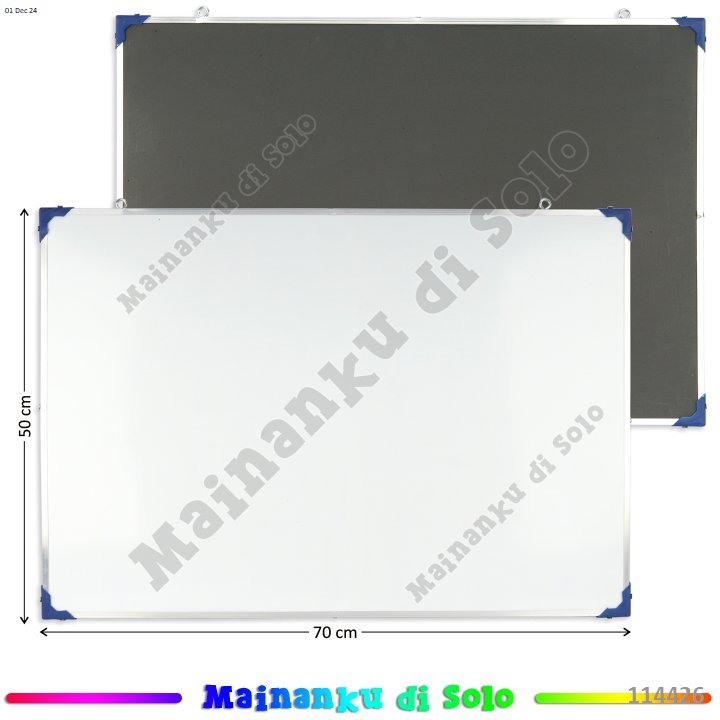 

[Mainanku] Papan Tulis Bolak Balik White Board / Black Board Kayu 50x70 cm