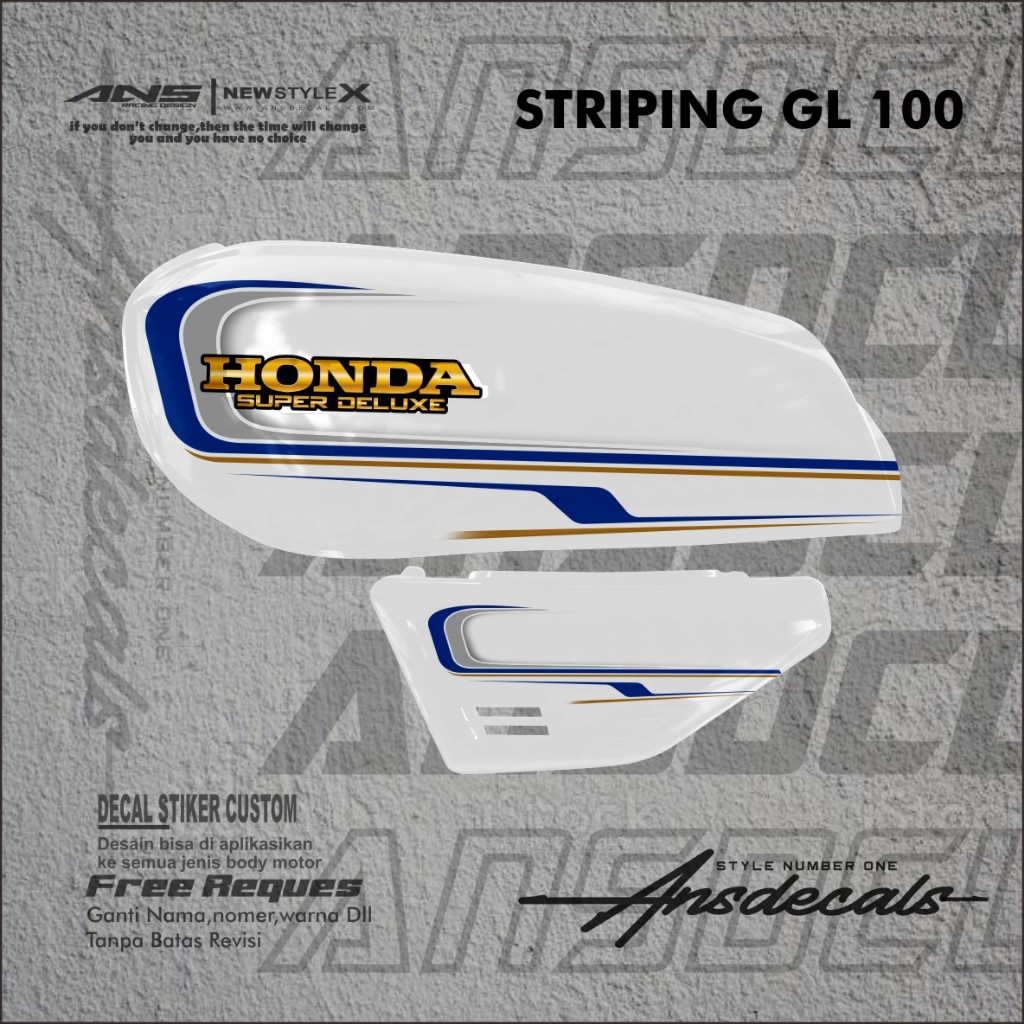 STRIPING STIKER LIS VARIASI HONDA GL 100 GL STRIPING VARIASI HONDA GL 100
