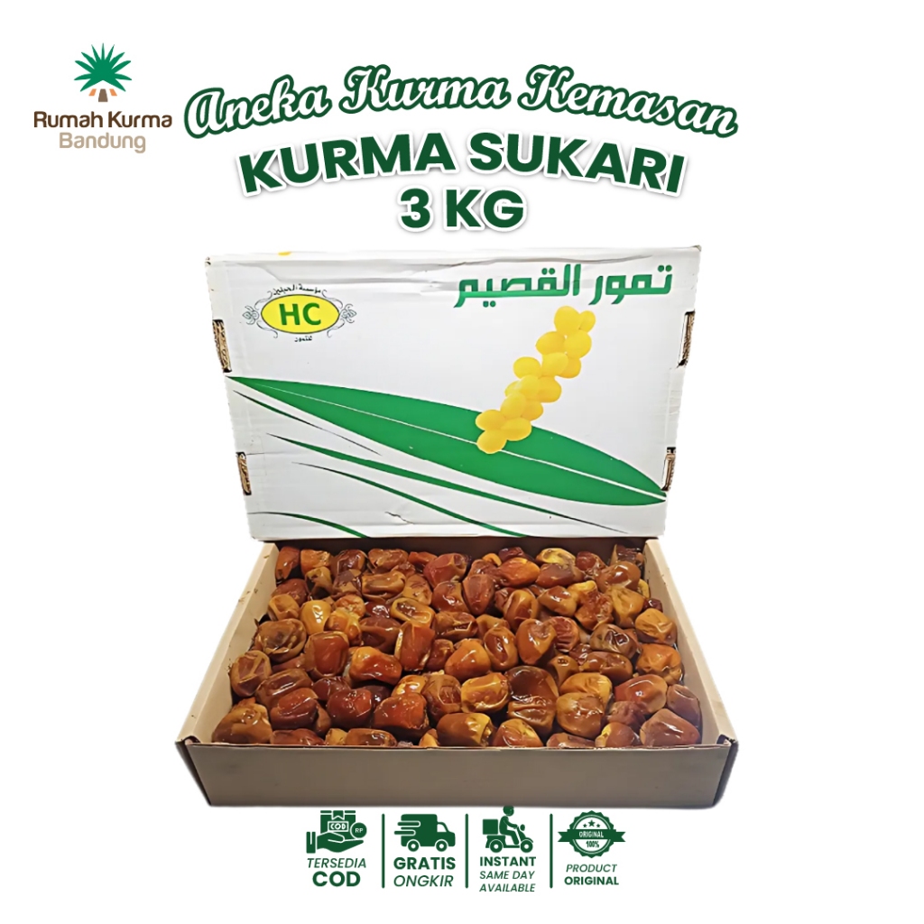 

KURMA SUKARI DUS 3 KG / SUKARI 3KG / SUKARI ALQASSIM