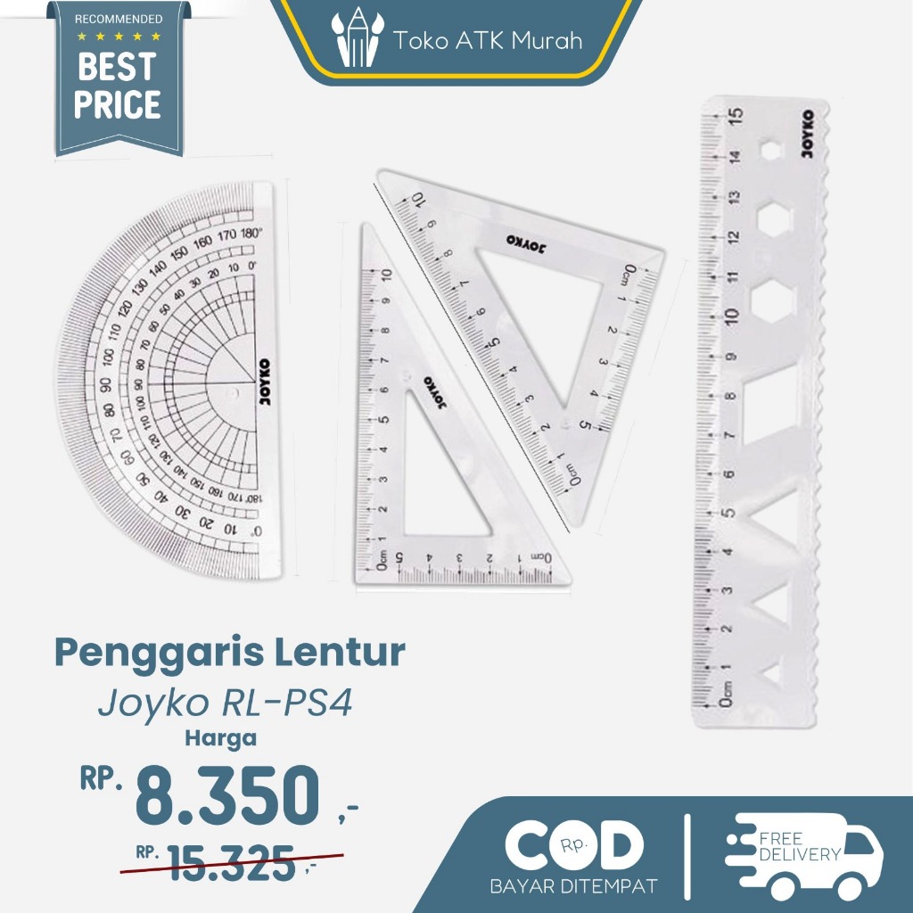 

Penggaris Fleksibel Lentur Joyko RL-PS4 1 Set 4 Pcs Flexible Ruler