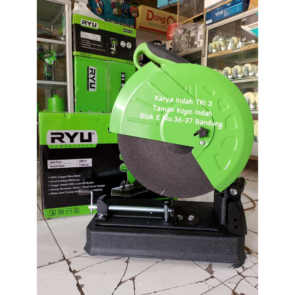 Cut Off 14 Inch RYU RCO355 Mesin Potong Besi 14" RCO 355 Cutting Pemotong Besi Ryu Tekiro 2.000Watt
