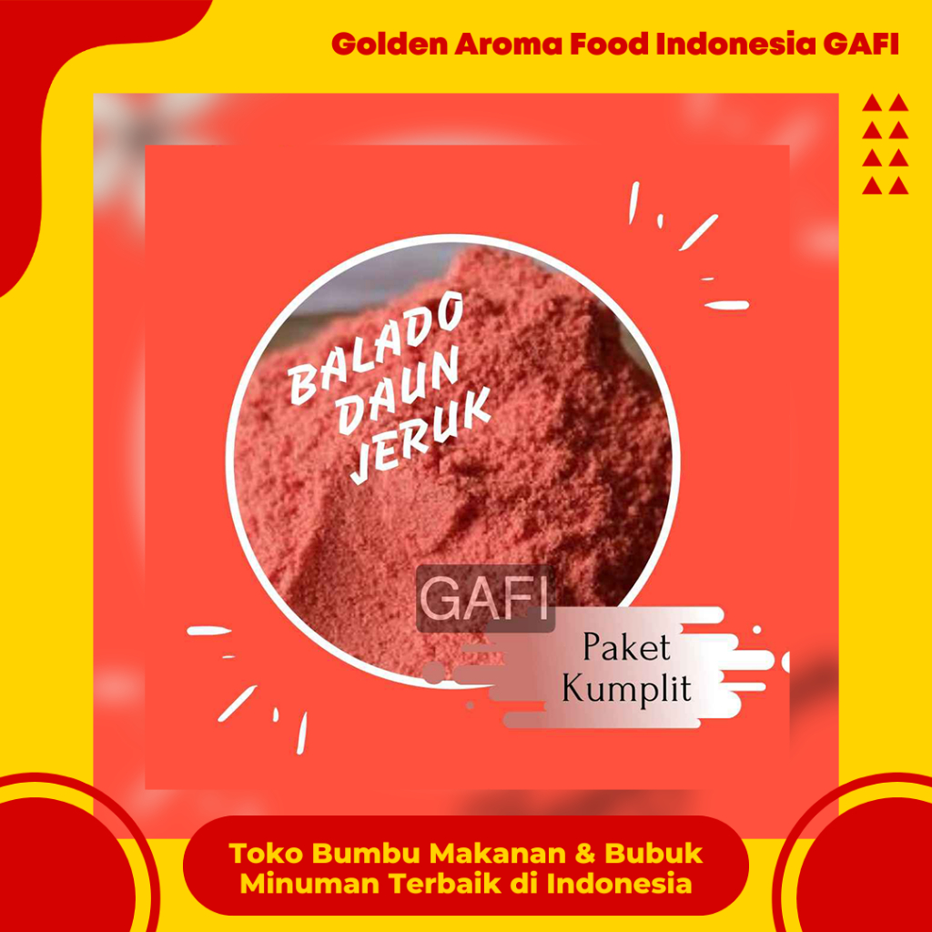 

GAFI Food Bumbu Tabur Rasa Balado Daun Jeruk 1 kg Lezat Gurih Nikmat Halal, Balado Flavor of Lime Leaves Flavor Seasoning Powder1Kg