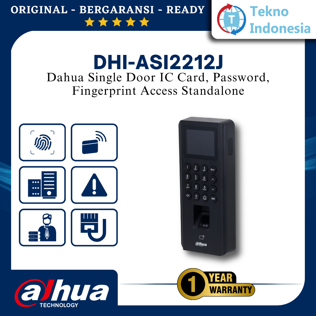 Dahua ASI2212J Single Door IC Card Password Fingerprint Access Standalone Access Control