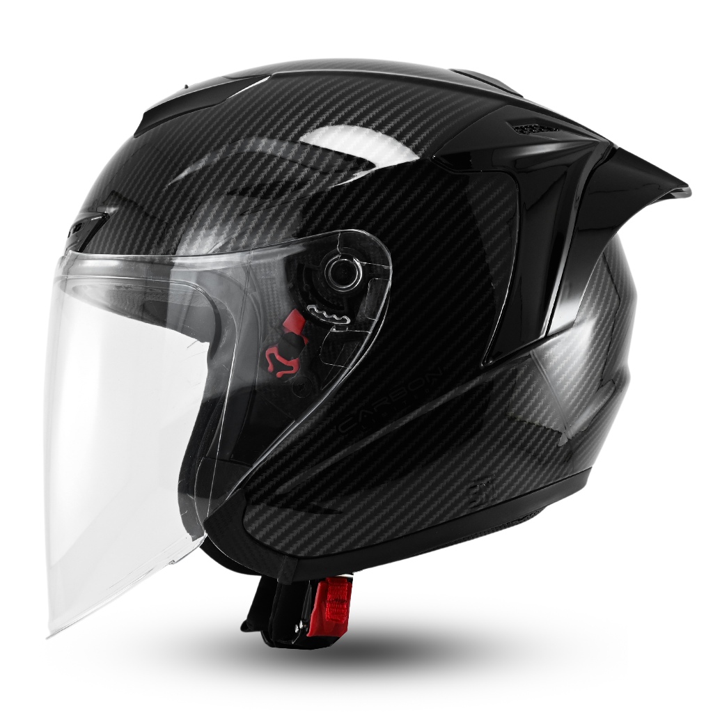 Helm Bipplast Half Face Motif Carbon Helem Half Face Cowok SNI