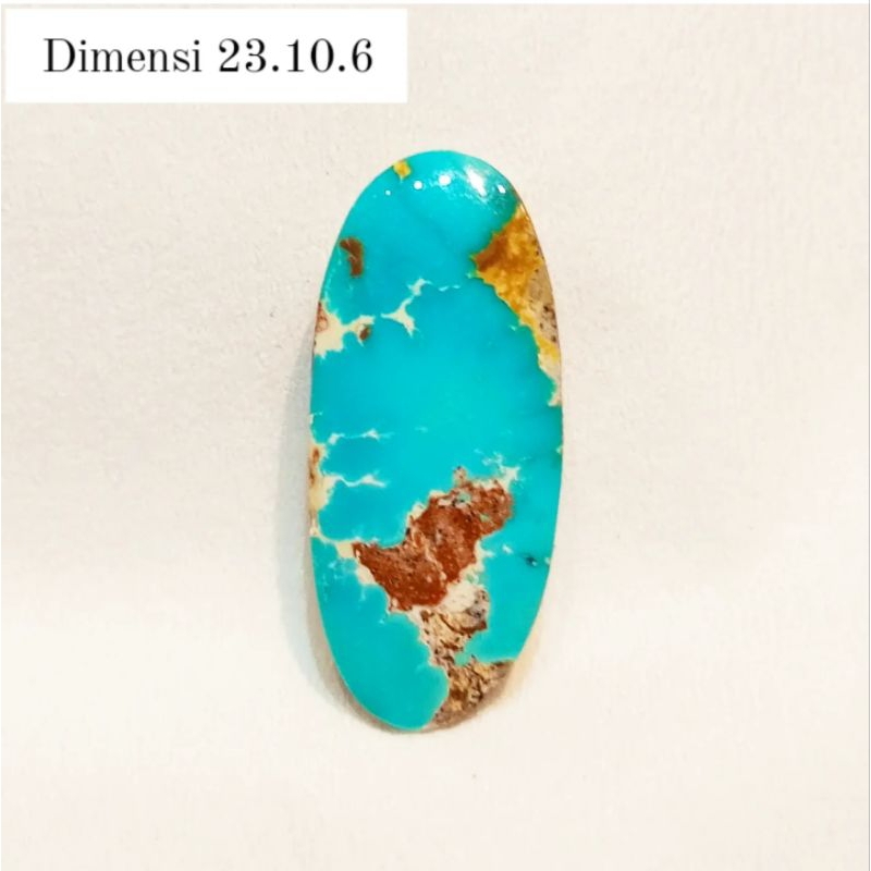 Original Batu Pirus Persia Blue Fancy Urat Emas