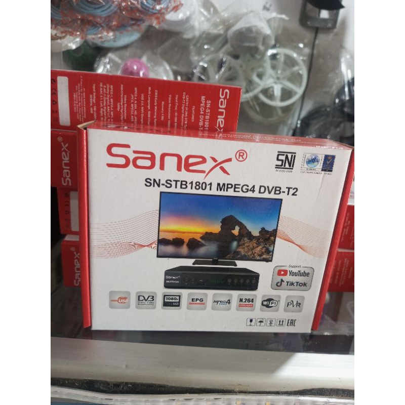 STB SANEX DVB T2 PENYALUR SIARAN TV DIGITAL SN-STB 1801