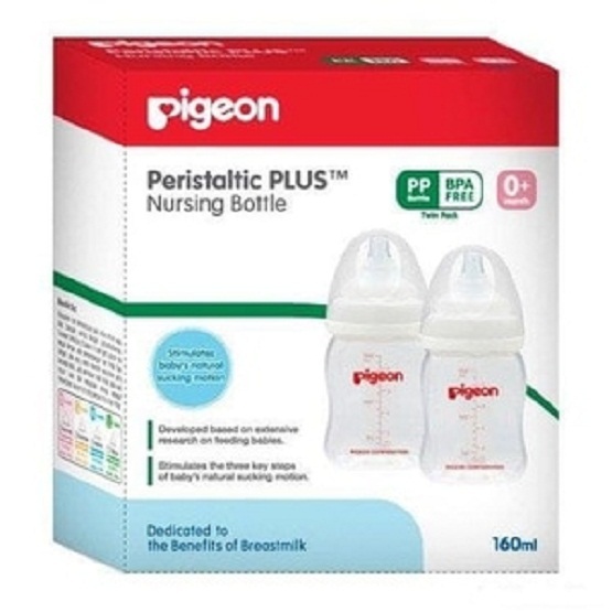 Pigeon Peristaltic Plus Nursing Bottle Twin Pack Wideneck