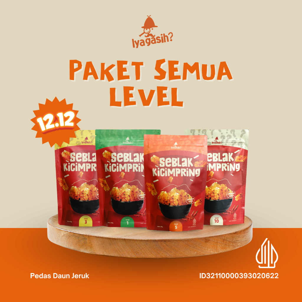 

BUY 4 GET 1!! TERMURAH TERLARIS!! BUY 4 SEBLAK KICIMPRING IYAGASIH (ALL VARIANT BISA MIX) GET 1 KERIPIK BELING SAMBAL IJO IYAGASIH!!