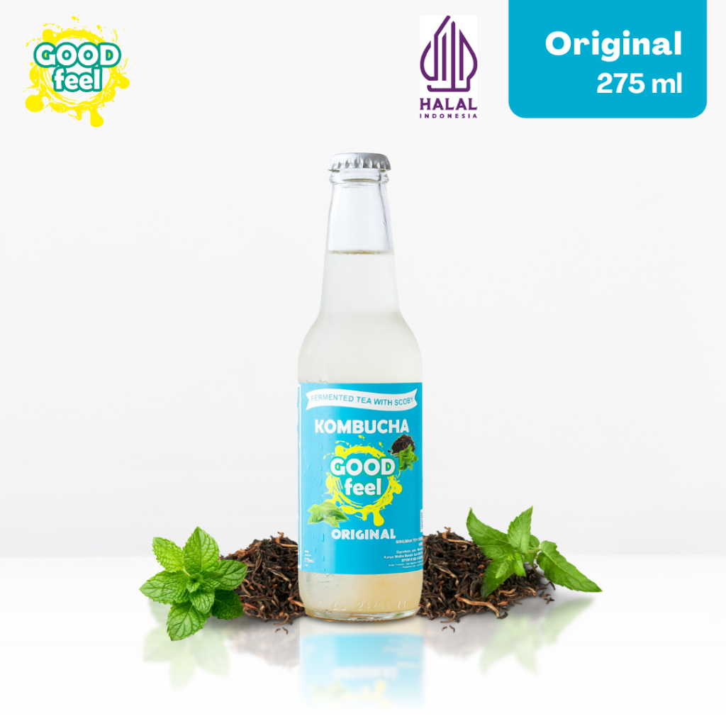 

Good Feel Kombucha Original 275 ml Minuman Teh Sehat Probiotik Sari Buah Asli Fermentasi Scoby