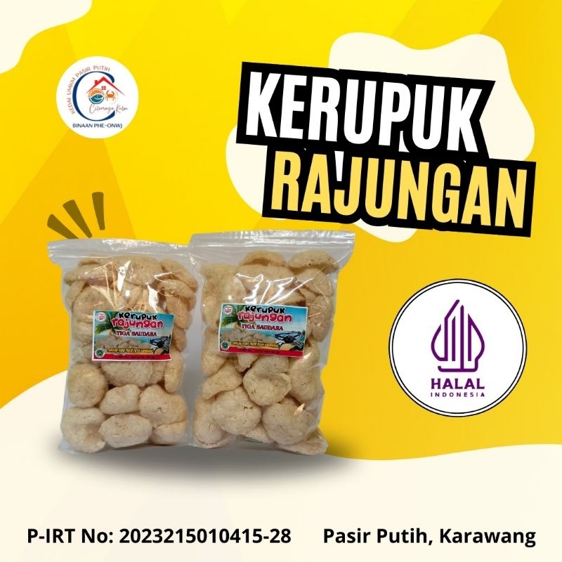 

Kerupuk/krupuk Rajungan 120gr makanan ringan atau cemilan khas karawang