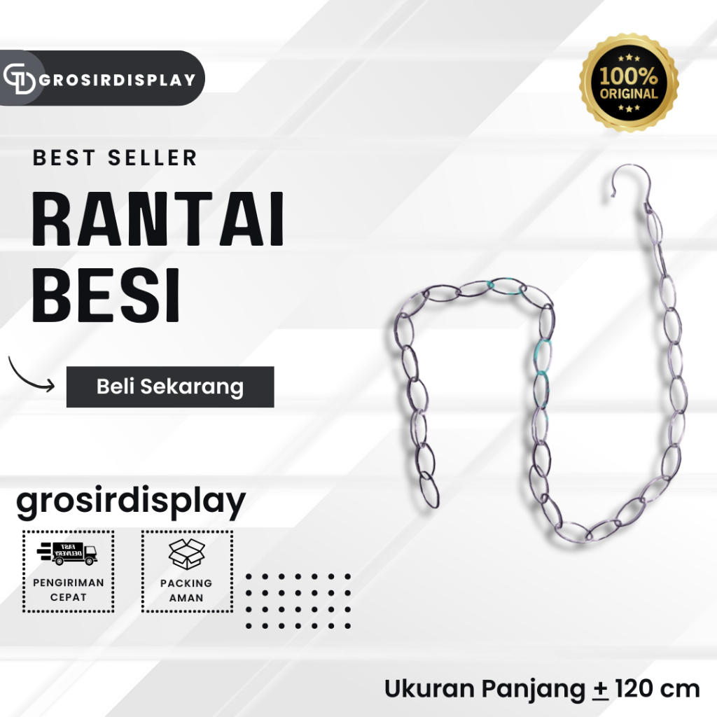 Display Gantungan Baju Kerudung Hanger Baju Rantai Bahan Besi Panjang Cantolan Hanger Murah