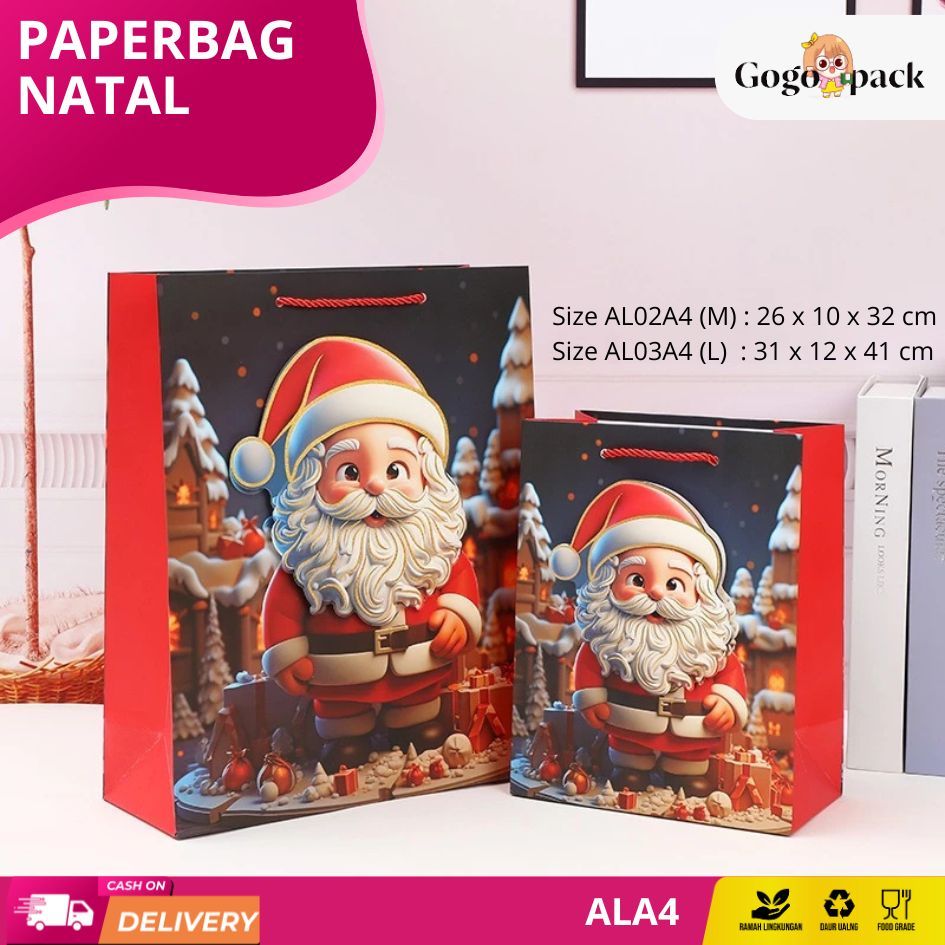 

Paper Bag Natal / Paperbag Christmas / Tas hampers Merry Christmas / Tas Kado Christmas