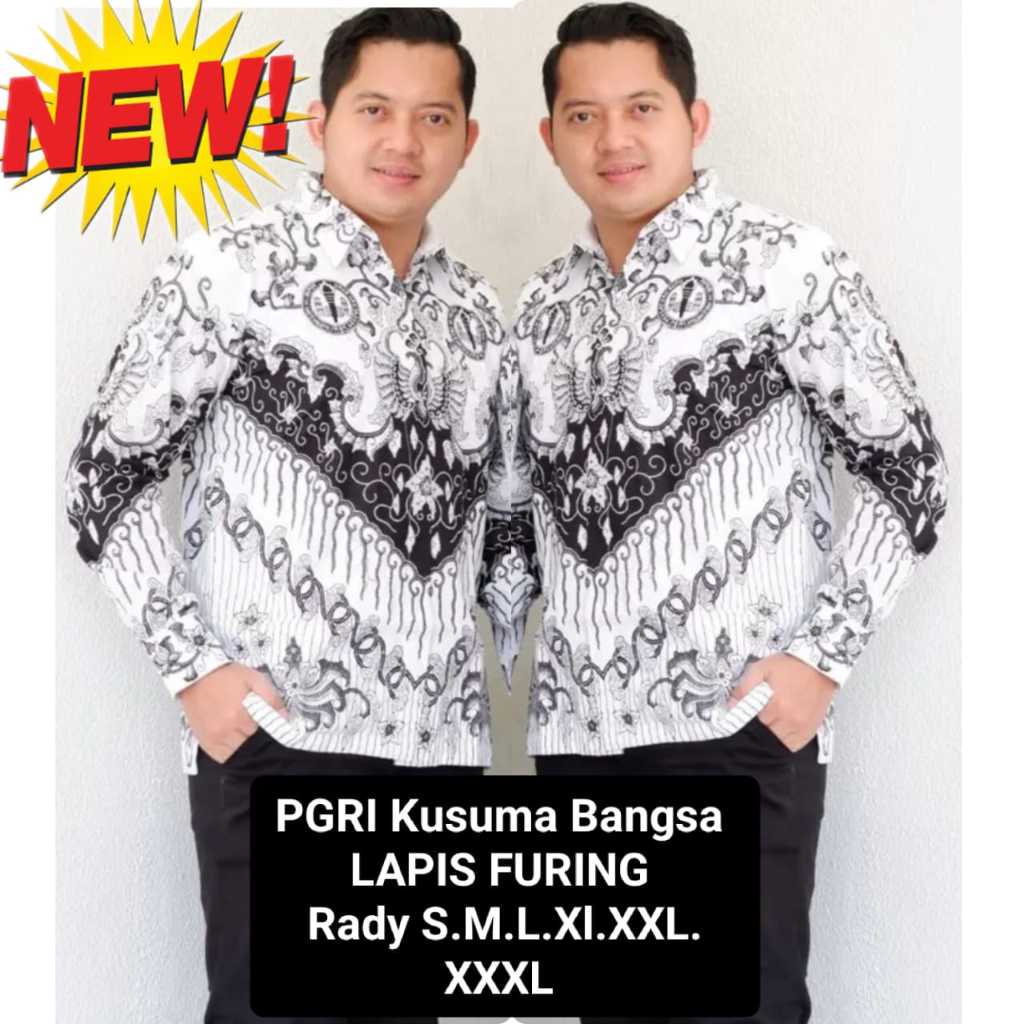 KEMEJA PRIA PGRI KUSUMA BANGSA / BATIK PGRI PRIA TERBARU / BAJU BAPAK GURU