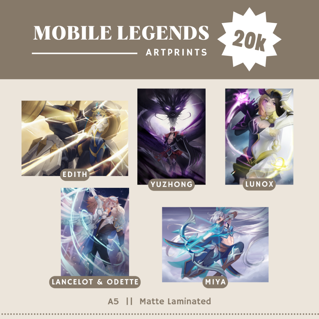 Art Print Mobile Legends // Edith Yuzhong Lunox Lancelot Odette Miya