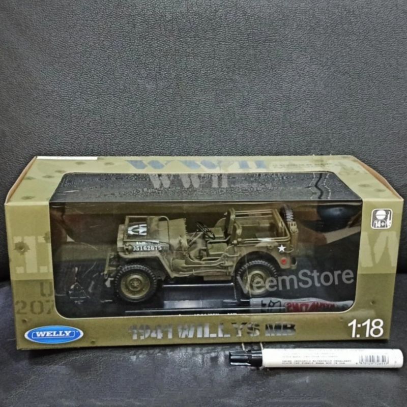 Die Cast 1:18 Jeep Willys MB '1941 [welly] Convertible/Soft Top